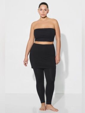 Marcella NYC Burke Skirted Leggings Black XL 2-in-1 Lagenlook Lounge Athleisure
